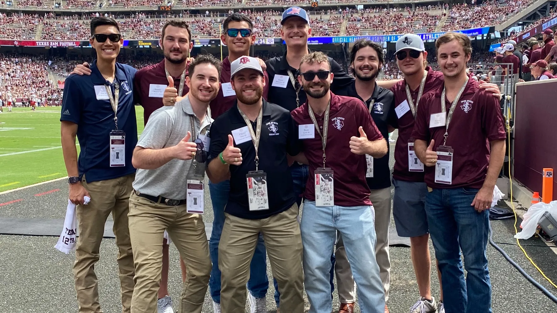 Iron Spikes members together in the stands